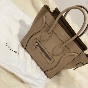 Céline Micro Luggage Handbag in Drummed Calfskin
